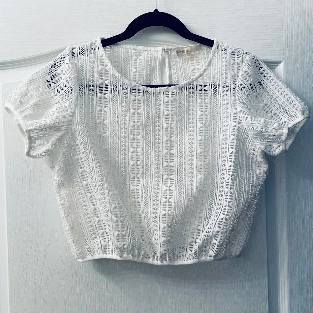 MAJE crochet white top 40